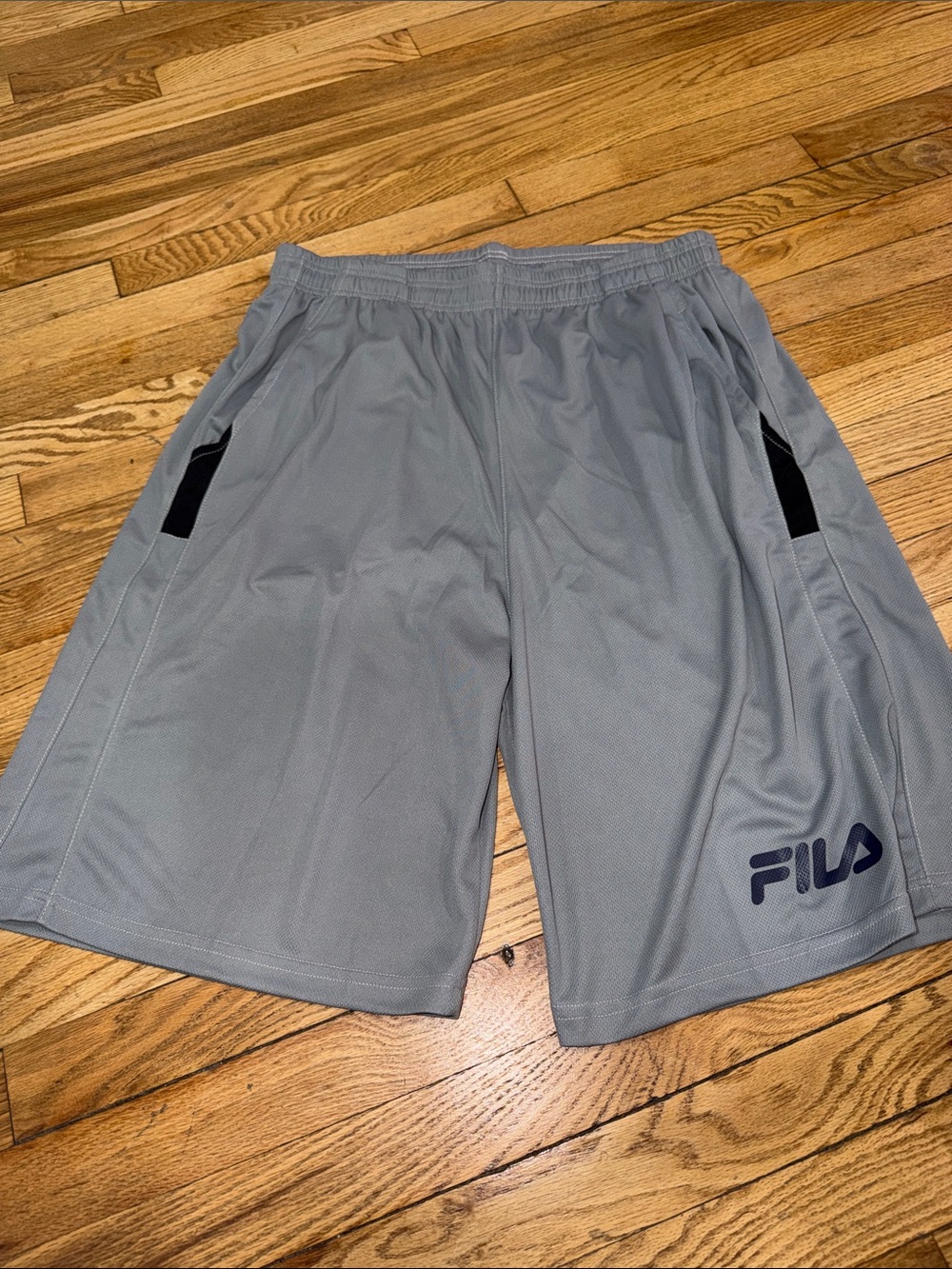 FILA Men's Light Gray Athletic Basketball Shorts XL big and tall